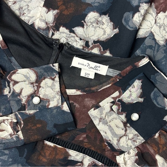 Simply Noelle Floral Sheer Lined Swing Dress Small Medium - Picture 8 of 12